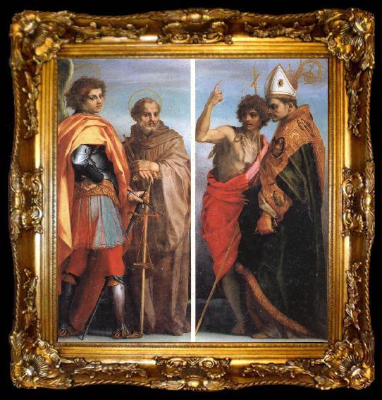 framed  Andrea del Sarto SS.Michael the Archangel and John Gualbert SS.John the Baptist and Bernardo degli berti, ta009-2